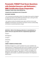 Paramedic FISDAP Final Exam Questions with Detailed Answers and Rationales &vert; EMS Certification Exam Preparation