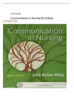 Communication in Nursing 8th Edition Test Bank &ndash; Balzer Riley