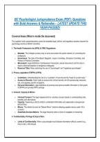 BC Psychologist Jurisprudence Exam &lpar;PDF&rpar;&colon; Questions &NewLine;with Bold Answers & Rationales &ndash; LATEST UPDATE THIS &NewLine;YEAR-PASSED&excl; 