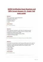  IAHSS Certification Exam Questions and 100&percnt; Correct Answers &lpar;A&plus; Grade&rpar; &lpar;full study guide&rpar;