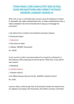 Texas Penal Code Exam 2026 &ndash; Practice Questions and Answers&NewLine;
