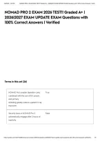 NOMAD PRO 2 EXAM 2026 TEST&excl;&excl; Graded A&plus; &vert; 2026&vert;2027 EXAM UPDATE EXAM Questions with 100&percnt; Correct Answers &vert; Verified&NewLine;