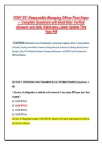 FDNY Z51 Responsible Managing Officer Final Paper &NewLine;&mdash; Complete Questions with Bold-Italic Verified &NewLine;Answers and Italic Rationales Latest Update This &NewLine;Year&period;Pdf 