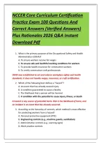 NCCER Core Curriculum Certification &NewLine;Practice Exam 100 Questions And &NewLine;Correct Answers &lpar;Verified Answers&rpar; &NewLine;Plus Rationales 2026 Q&A Instant &NewLine;Download Pdf