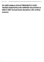 PN 4003 Midterm EXAM&vert; FREQUENTLY MOST TESTED QUESTIONS AND VERIFIED SOLUTIONS &commat; 2026 &vert;&vert; 2027 &lpar;Actual Exam&rpar; Questions with verified Answers&NewLine;