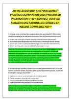ATI Leadership and Management Proctored Exam Practice Test 100 Questions And Correct Answers &lpar;Verified Answers&rpar; Plus Rationales 2026 Q&A Instant Download Pdf