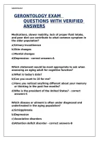 Gerontology Exam Questions With Verified &period;Answers
