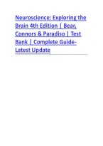 Neuroscience&colon; Exploring the&NewLine;Brain 4th Edition &vert; Bear&comma;&NewLine;Connors & Paradiso &vert; Test&NewLine;Bank &vert; Complete GuideLatest Update