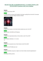 Heart Failure Pathophysiology&comma; Classifications&comma; And Management Questions