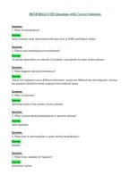 HEMODIALYSIS Questions with Correct Solutions