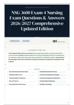 NSG 3600 Exam 4 Nursing Exam Questions & Answers 2026&sol;2027 Comprehensive Updated Edition