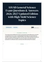 ASVAB General Science Exam Questions & Answers 2026&sol;2027 Updated Edition with High-Yield Science Topics