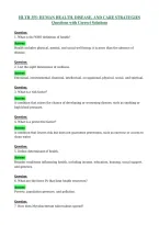 HLTH 355 HUMAN HEALTH&comma; DISEASE&comma; AND CARE STRATEGIES Questions with Correct Solutions