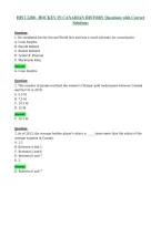 HIST 2280 - HOCKEY IN CANADIAN HISTORY 1069919D Questions with Correct Solutions