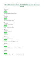 HIST 2280 - HOCKEY IN CANADIAN HISTORY EB6F3413 Questions with Correct Solutions