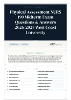 Physical Assessment NURS 190 Midterm Exam Questions & Answers 2026&sol;2027 West Coast University