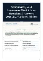 NURS 190 Physical Assessment Week 1 Exam Questions & Answers 2026&sol;2027 Updated Edition