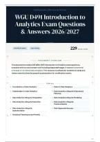 WGU D491 Introduction to Analytics Exam Questions & Answers 2026&sol;2027