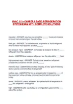 Hvac 113 - Chaper 6 Basic Refrigeration System Exam With Complete Solutions