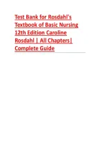 Test Bank for Rosdahl's&NewLine;Textbook of Basic Nursing&NewLine;12th Edition Caroline&NewLine;Rosdahl &vert; All Chapters&vert;&NewLine;Complete Guide