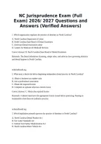 NC Jurisprudence Exam 2026&sol;2027 &vert; Full-Length Practice Exam&comma; Questions&comma; Answers and Rationales