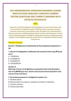 Nyc Refrigeration Operating Engineer License &NewLine;Practice Exam 2026&sol;2027 Complete Current &NewLine;Testing Questions And Correct Answers With &NewLine;Detailed Rationales&period;