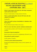 Emt&lpar;Platinum Testing&rpar; &NewLine;Exam 1 Questions And &NewLine;Answers 2026 - 2027