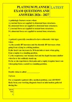 Platinum Planner &NewLine;Exam Questions And &NewLine;Answers 2026 - 2027