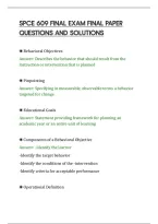Spce 609 Final Exam Final Paper&NewLine;Questions And Solutions