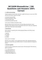 NCCAOM Biomedicine Practice Exam &vert; 196 Questions and Answers with Detailed Rationales