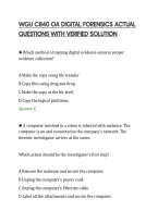 Wgu C840 Oa Digital Forensics Actual&NewLine;Questions With Verified Solution