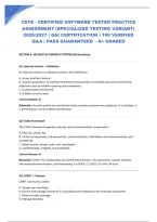Cste - Certified Software Tester Practice Assessment &lpar;Specialized Testing Variant&rpar; 2026&sol;2027 &vert; Qai Certification &vert; 100 Verified Q&A &vert; Pass Guaranteed &ndash; A&plus; Graded