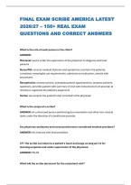 Final Exam Scribe America Latest &NewLine;2026&sol;27 &ndash; 150&plus; Real Exam &NewLine;Questions And Correct Answers 