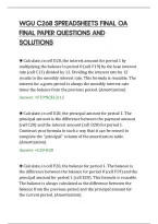 Wgu C268 Spreadsheets Final Oa&NewLine;Final Paper Questions And&NewLine;Solutions