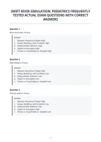 Swift River Simulation&colon; Pediatrics Frequently&NewLine;Tested Actual Exam Questions With Correct&NewLine;Answers