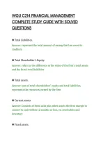 Wgu C214 Financial Management&NewLine;Complete Study Guide With Solved&NewLine;Questions