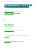 Virginia state inspection test Exams All Versions&semi; Latest Questions with Verified Answers2026