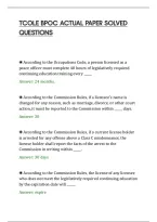 Tcole Bpoc Actual Paper Solved&NewLine;Questions&NewLine;