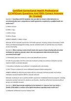 Certified Correctional Health Professional &lpar;CCHP&rpar;Exam Questions And 100&percnt; Correct Answers &lpar;A&plus; Graded&rpar;