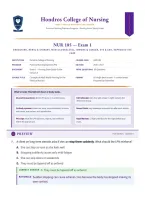NUR 185 &sol; NUR185 Exam 1 Version A &lpar;LATEST EDITION&rpar; Fundamentals of Nursing Study Guide &vert; Complete Questions & Verified Answers &vert; 100&percnt; Correct &vert; Grade A  Hondros