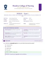 NUR 185 &sol; NUR185 Exam 1 Version B &lpar;LATEST EDITION&rpar; Fundamentals of Nursing Study Guide &vert; Complete Questions & Verified Answers &vert; 100&percnt; Correct &vert; Grade A Hondros