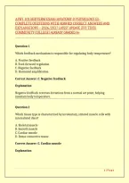 Aphy 102 Midterm Exam &lpar;Anatomy & Physiology Ii&rpar;- Complete Questions With Verified Correct Answers And Explanations &ndash; 2026&sol;2027 Latest Update &vert;Ivy Tech Community College&vert; Already Graded A&plus;