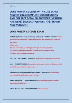 Corepower&lowbar;C1&lowbar;Class&lowbar;With&lowbar;Cues&lowbar;Exam&lowbar;Newest&lowbar;2024&lowbar;Complete&lowbar;180&lowbar;Questions