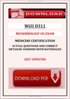 WGU D311 Microbiology OA Exam &ndash; Practice Questions&comma; Detailed Answers and Rationales &ndash; Exam Preparation