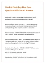 Medical Physiology Final Exam Questions With Correct Answers 