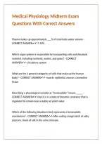 Medical Physiology Midterm Exam Questions With Correct Answers &NewLine;