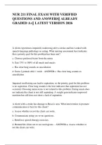 Nur 211 Final Exam With Verified &NewLine;Questions And Answers&vert;&vert; Already &NewLine;Graded A&plus;&vert;&vert; Latest Version 2026