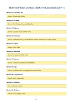 TEAS Study Guide Questions with Correct Answers &lpar;Grade A&plus;&rpar;