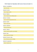 TEAS Study Set 2 Questions with Correct Answers &lpar;Grade A&plus;&rpar;