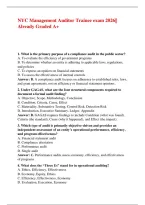 NYC Management Auditor Trainee exam 2026&vert;&vert; &NewLine;Already Graded A&plus;